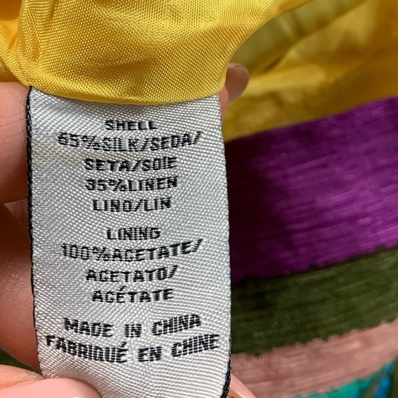 Tibi New York Silk Linen Pattern Mod Sleeveless Shift Dress - Picture 8 of 13